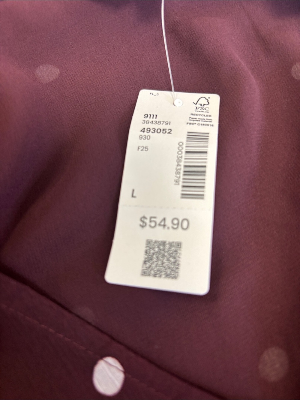 Reitmans Plum Polka Dot Short-Sleeve V-Neck Top - Picture 4 of 4